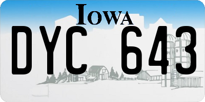 IA license plate DYC643