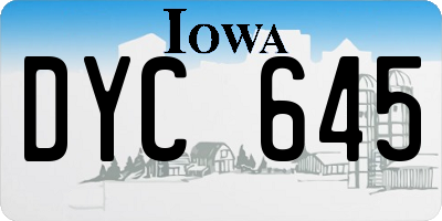 IA license plate DYC645