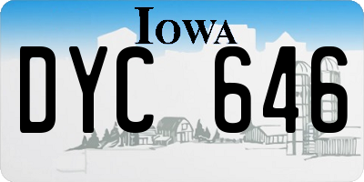 IA license plate DYC646