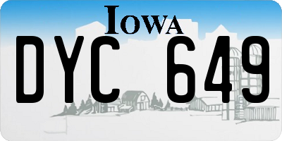 IA license plate DYC649