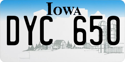 IA license plate DYC650