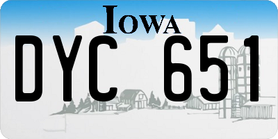 IA license plate DYC651
