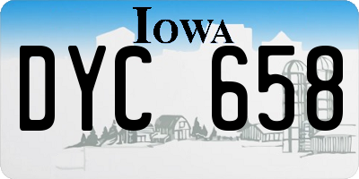 IA license plate DYC658
