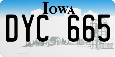 IA license plate DYC665