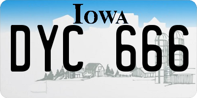 IA license plate DYC666