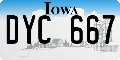 IA license plate DYC667