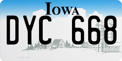 IA license plate DYC668