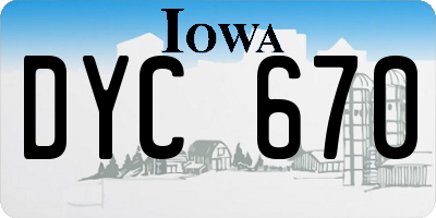 IA license plate DYC670