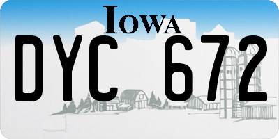 IA license plate DYC672