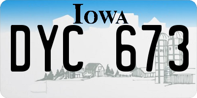 IA license plate DYC673