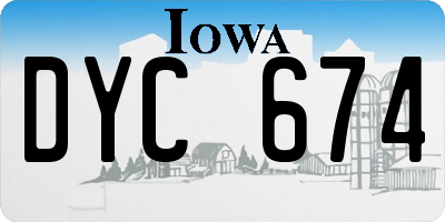 IA license plate DYC674