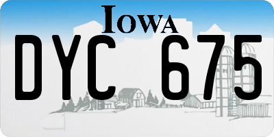 IA license plate DYC675