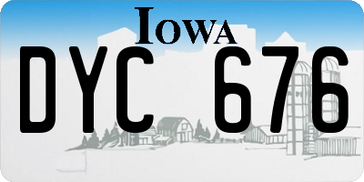 IA license plate DYC676