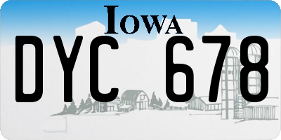 IA license plate DYC678