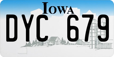 IA license plate DYC679