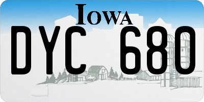 IA license plate DYC680