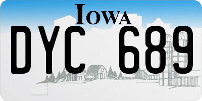 IA license plate DYC689