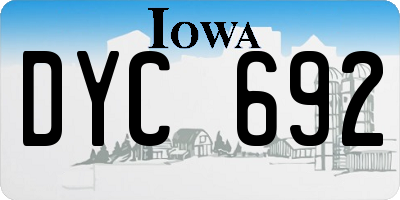 IA license plate DYC692