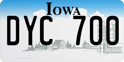 IA license plate DYC700