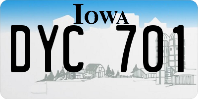 IA license plate DYC701