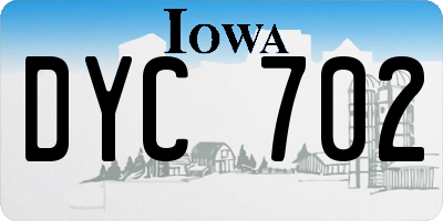 IA license plate DYC702