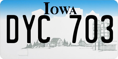 IA license plate DYC703
