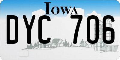 IA license plate DYC706