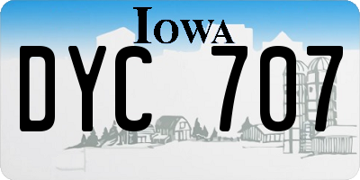 IA license plate DYC707