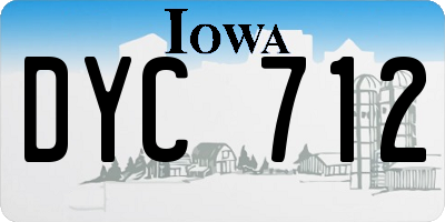 IA license plate DYC712