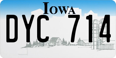 IA license plate DYC714