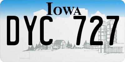 IA license plate DYC727