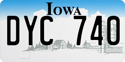 IA license plate DYC740