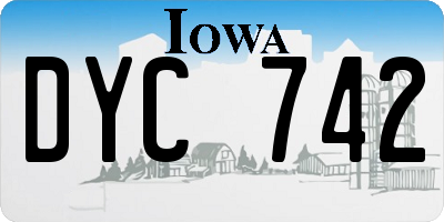 IA license plate DYC742