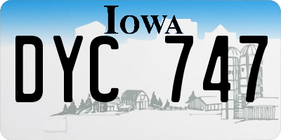 IA license plate DYC747