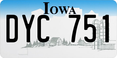 IA license plate DYC751