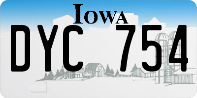 IA license plate DYC754