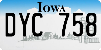 IA license plate DYC758