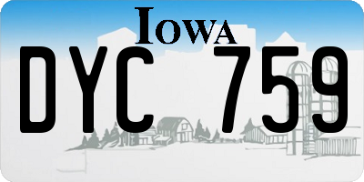 IA license plate DYC759