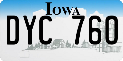 IA license plate DYC760