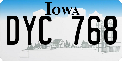 IA license plate DYC768