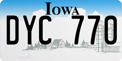IA license plate DYC770
