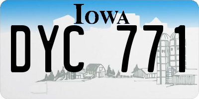 IA license plate DYC771