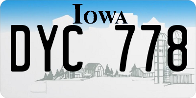 IA license plate DYC778