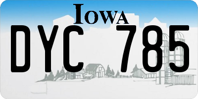 IA license plate DYC785
