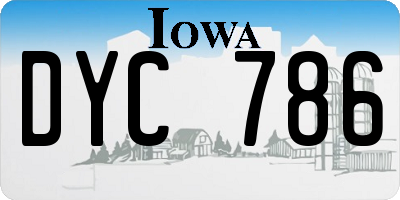 IA license plate DYC786