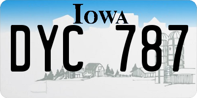 IA license plate DYC787