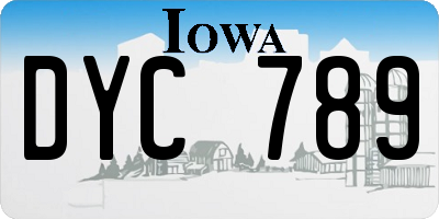 IA license plate DYC789