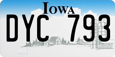 IA license plate DYC793