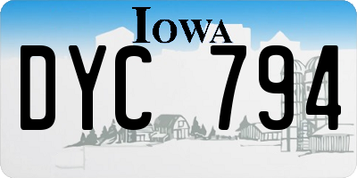 IA license plate DYC794