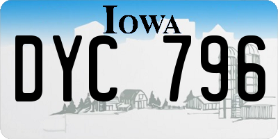 IA license plate DYC796